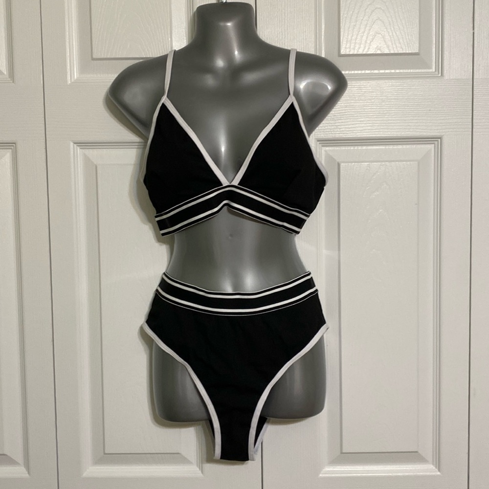 SHEIN bikini, new, black white, 0XL